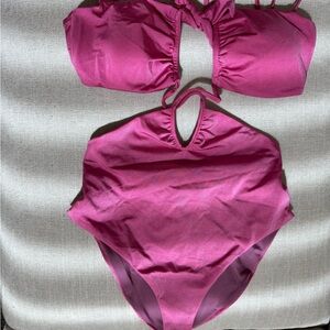 Elegant Pink One-Piece Swimsuit